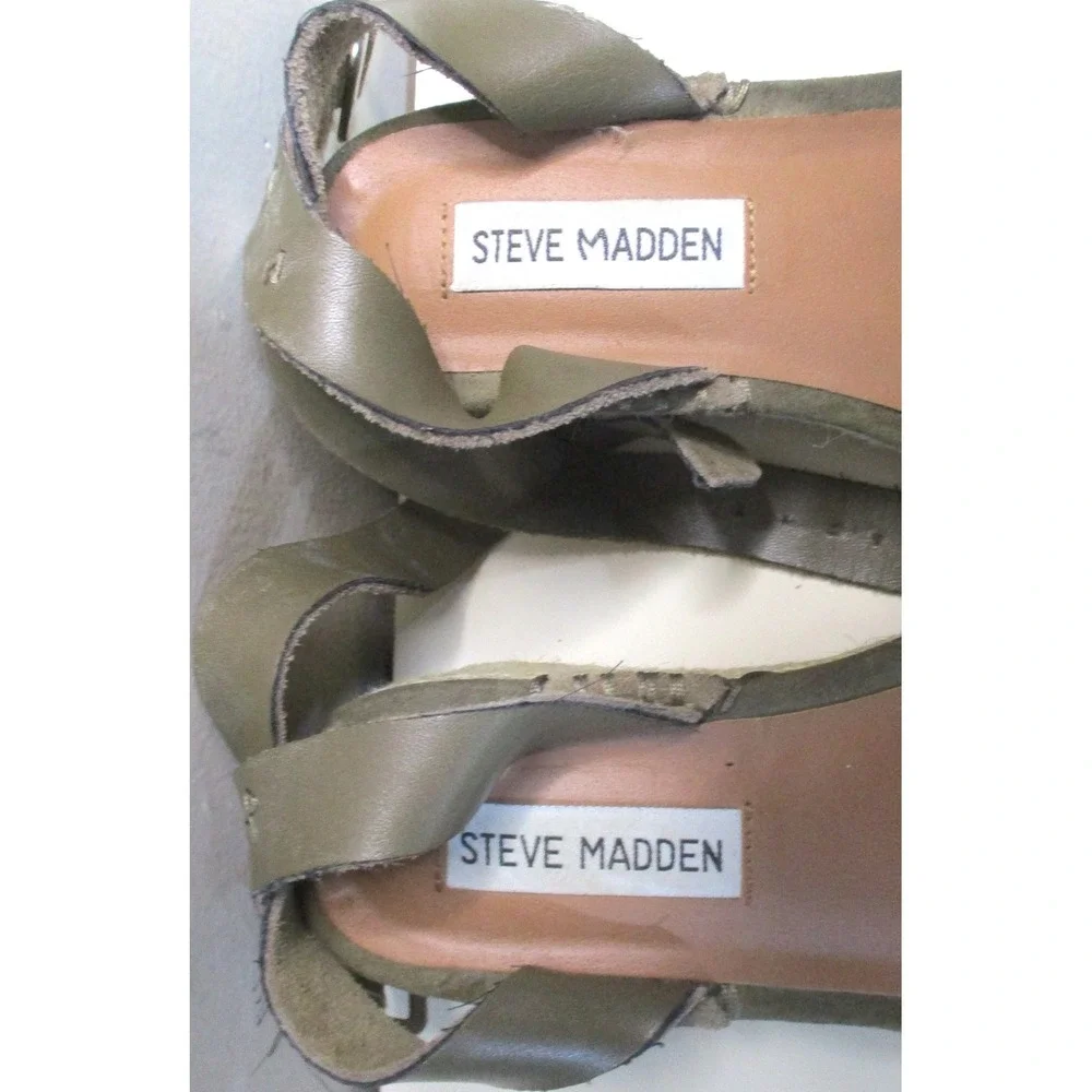 Steve Madden Brown Suede Espadrille Wedge Sandals Ankle Strap Womens 6